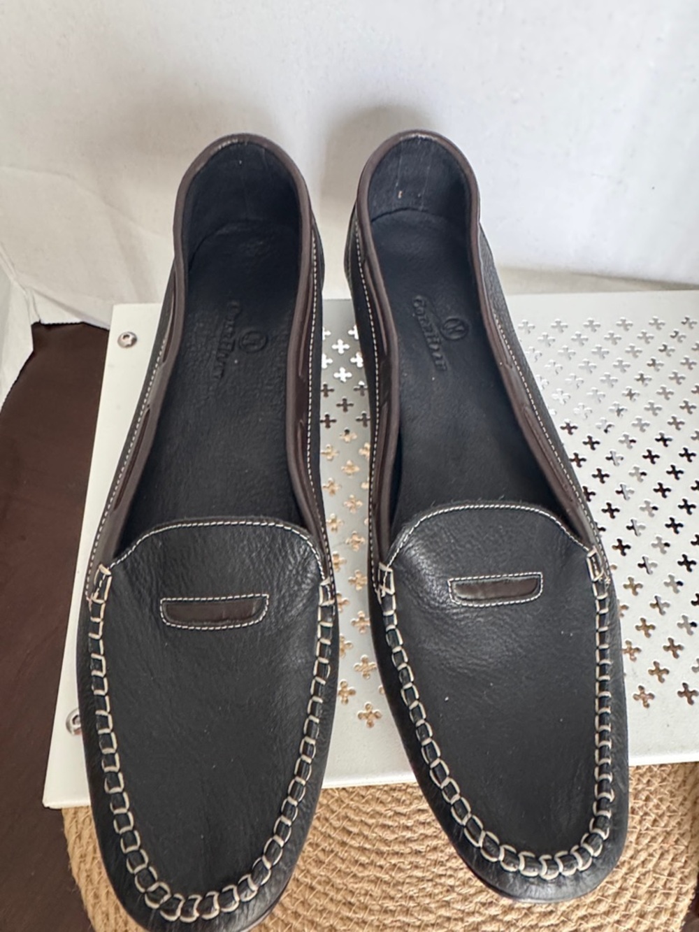 Cole Haan Women's Black Leather Casual Loafers - Classic Slip-On